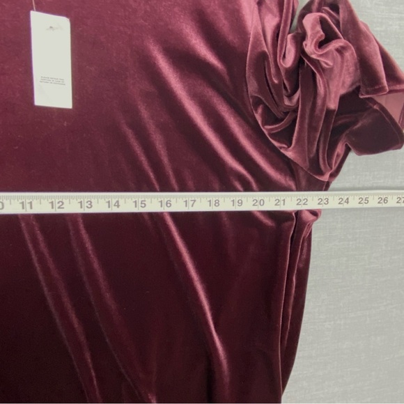 NEW Loft Velour Top Plum Short Sleeve Drawstring Waist Sz XL - Picture 8 of 9